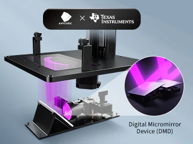 Anycubic Photon D2 DLP 3D Printer utilizing Texas Instruments DMD technology for precise light focusing