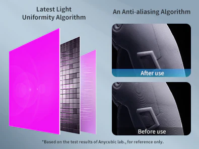 Anycubic Photon D2 DLP 3D Printer double anti-aliasing algorithms produce smooth high-resolution prints