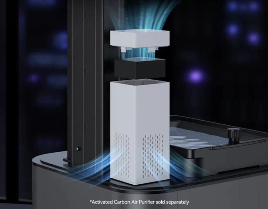 Anycubic Photon Mono 4 Resin 3D Printer uses Optional Activated Carbon Air Filter for odor control