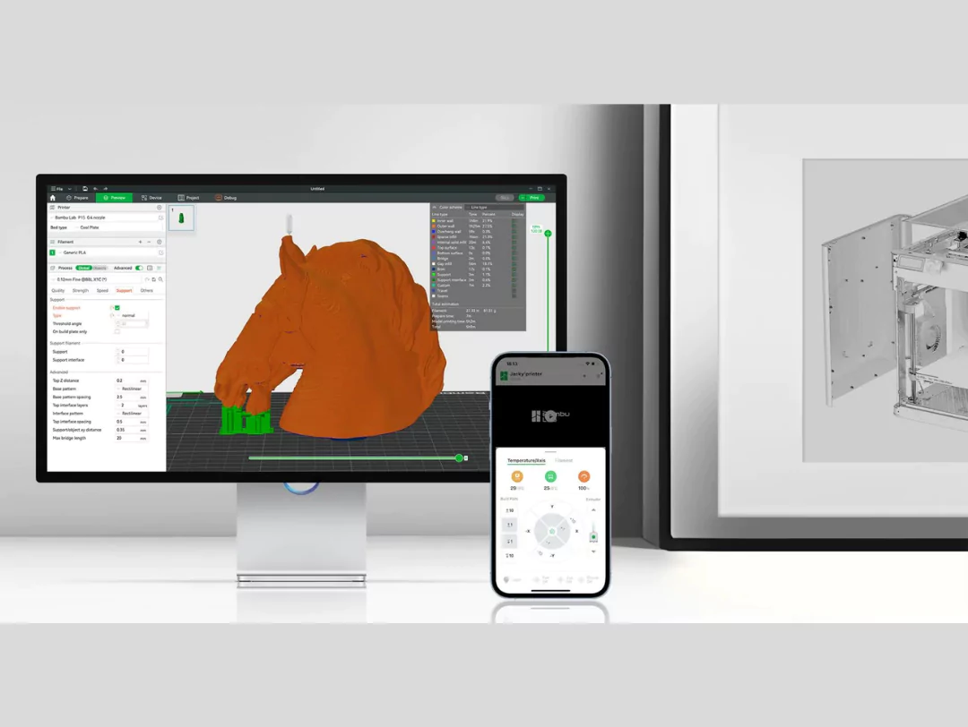 Bambulab A1 Mini AI camera monitoring timelapse 1080P remote