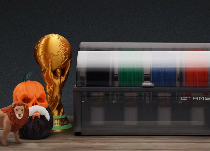 Bambu Lab P1S 16-color multi-material printing with AMS