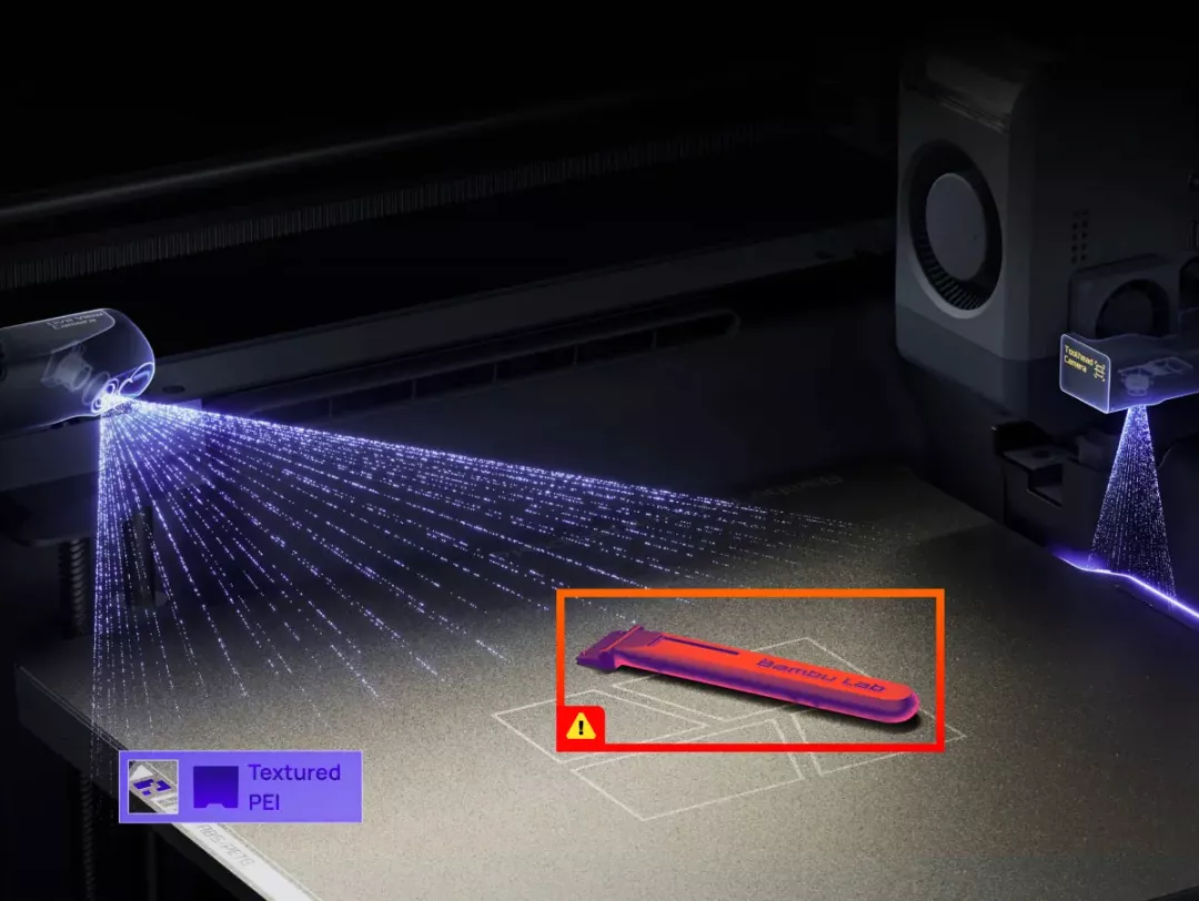 Bambu Lab X2D AI intelligent detection with 31 sensors and dual cameras