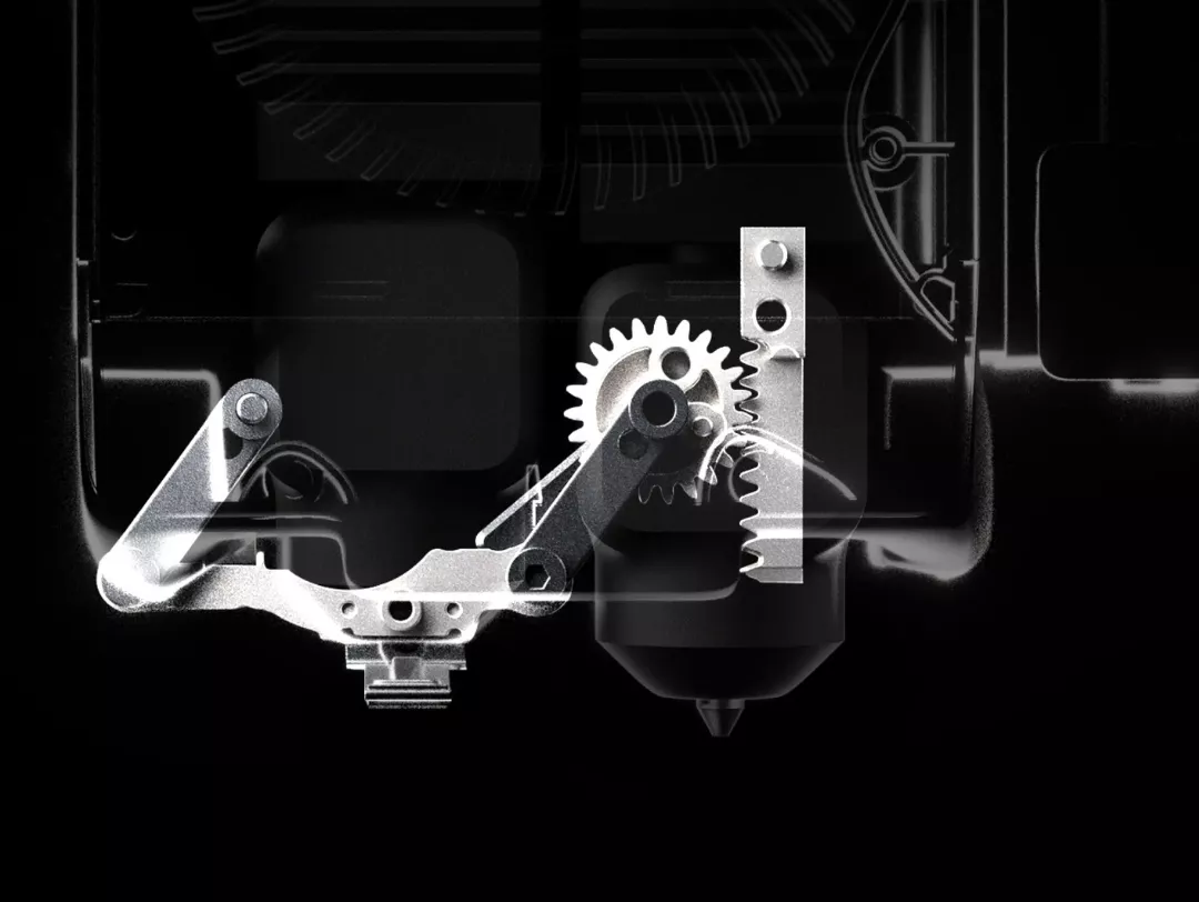 Bambu Lab X2D rear-mounted Bowden auxiliary nozzle mechanical switching
