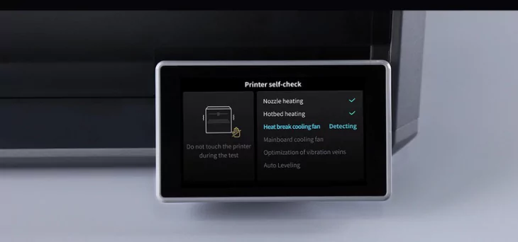 Creality K1 self-test with one tap diagnostics