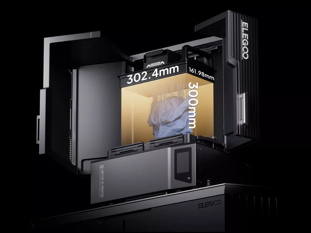 Elegoo Jupiter 2 — large 302×162×300mm build volume