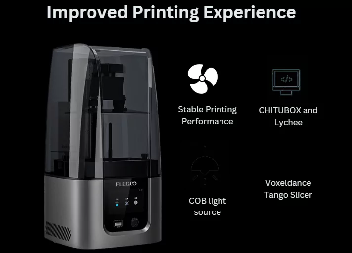 Elegoo Mars 4 Ultra upgraded printing system with air purifier and smart software