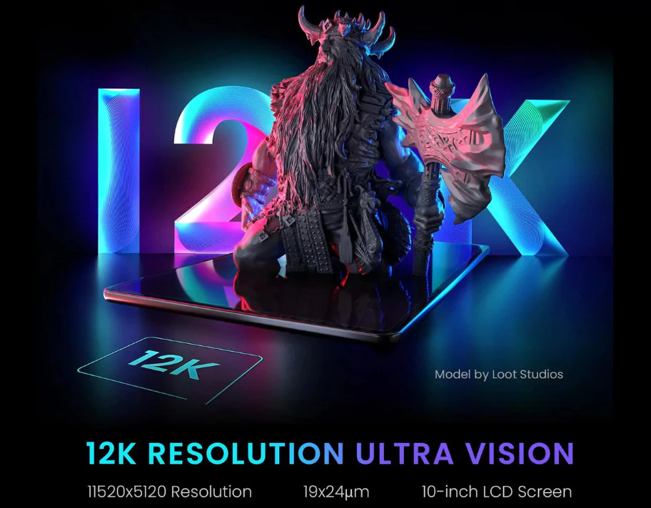 Elegoo Saturn 3 12K mono LCD with 11520×5120 resolution and 9H tempered glass protection