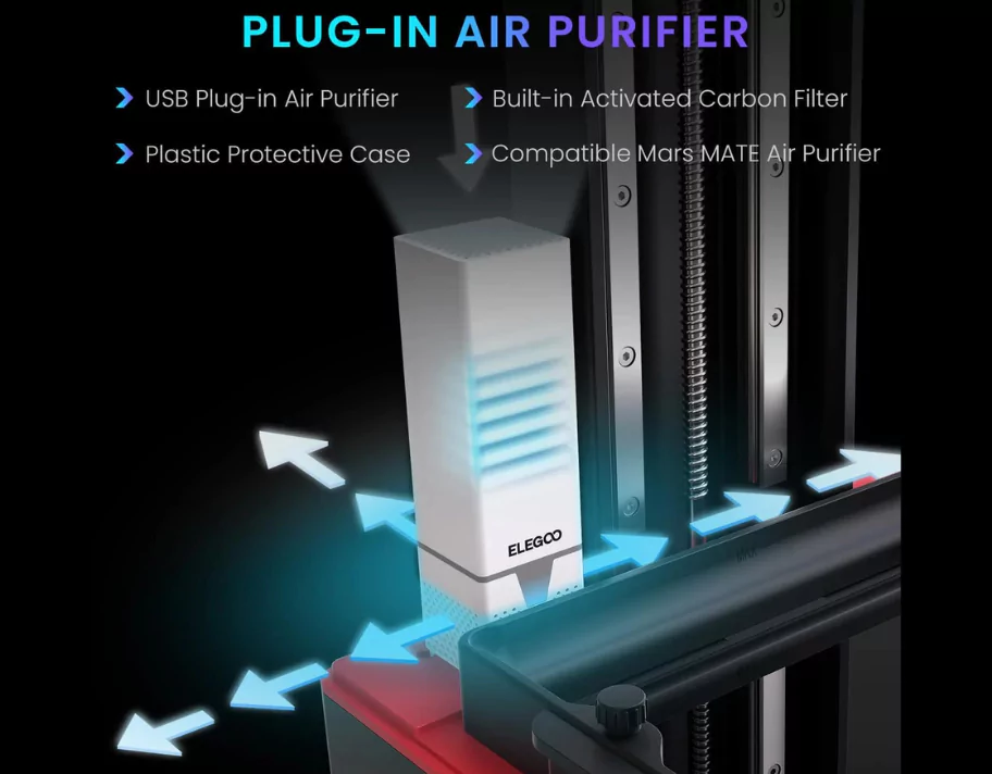 Elegoo Saturn 3 plug-in air purifier with activated carbon filter