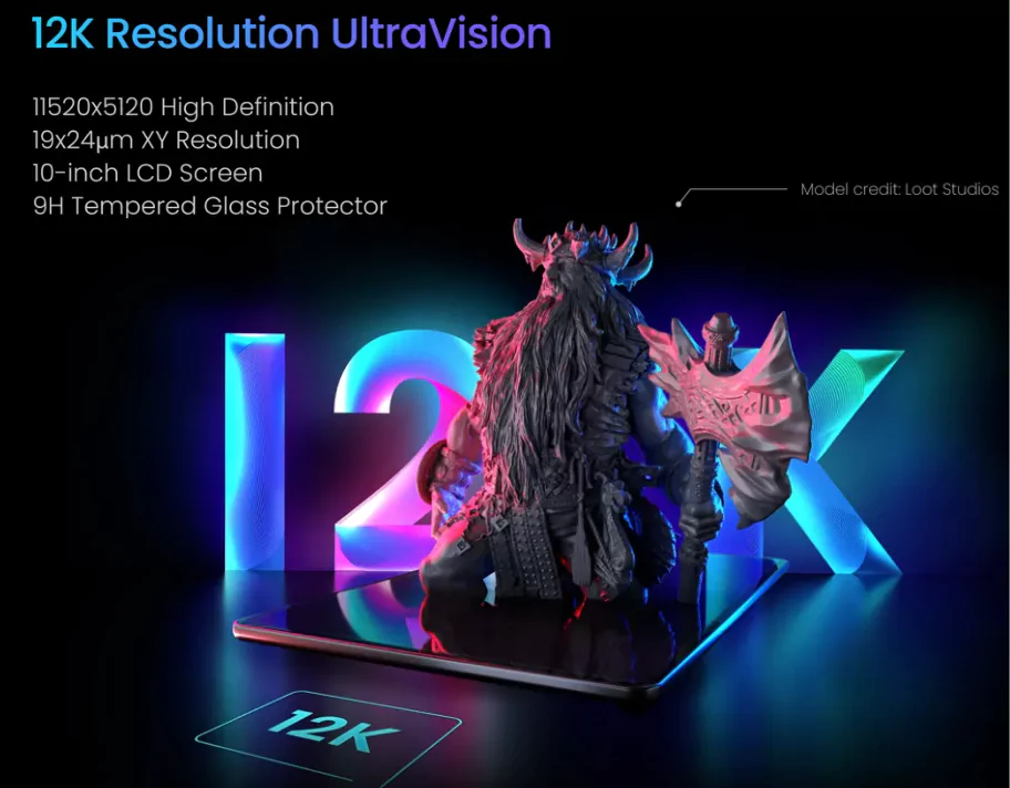 Elegoo Saturn 3 Ultra 10-inch 12K mono LCD with 11520×5120 resolution