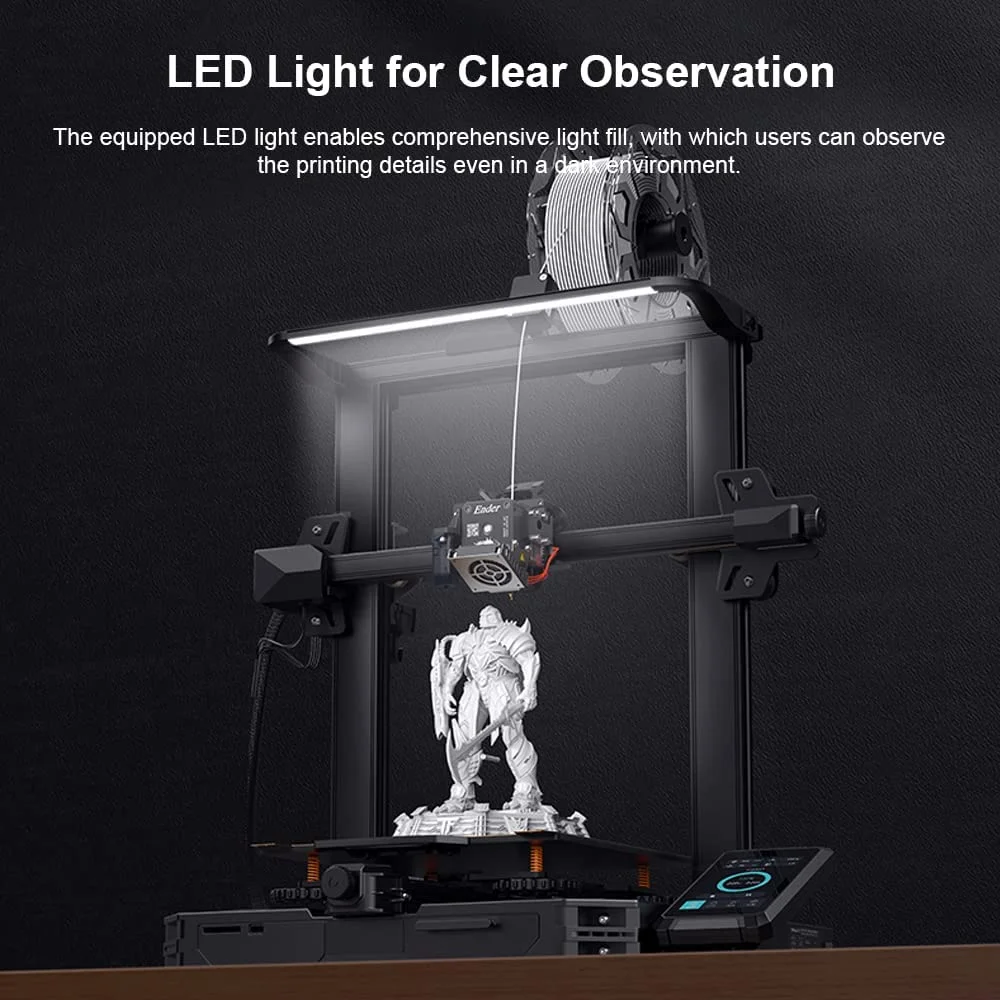 Creality Ender 3 S1 Pro integrated LED light for print visibility