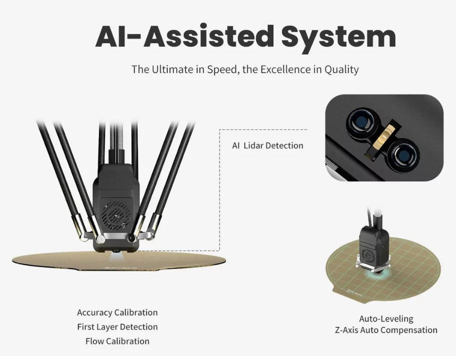 Flsun S1 3D Printer AI Lidar detection for auto-leveling and calibration