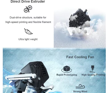 Flsun V400 lightweight direct drive extruder integrated hotend