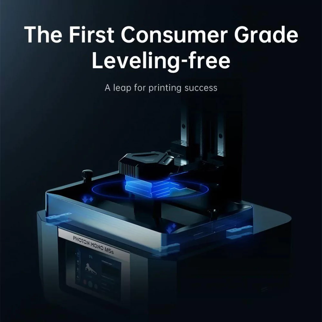 Anycubic Photon Mono M5s comes with automatic leveling-free technology for hassle-free printing