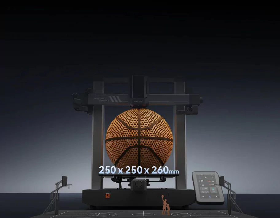 Large 250x250x260mm build volume