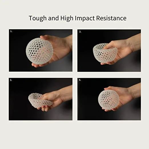 Siraya Tech Tenacious lattice ball squeezed showing high impact resistance